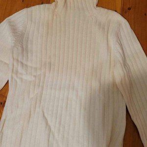 White Long Sleeve Turtle Neck